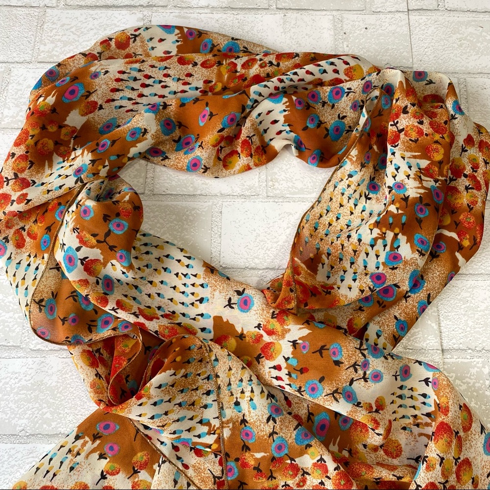 Multi-colored Floral Print Scarf - Picture 2 of 8